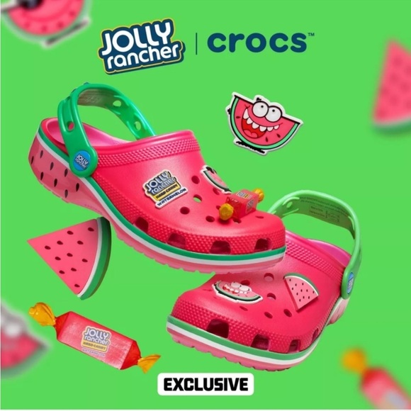 crocs x jolly rancher watermelon W7/M5 36/37 classic clog unisex gidget candy - Picture 7 of 7